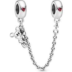 Pandora Disney Climbing Mickey Safety Chain Charm - Silver/Red