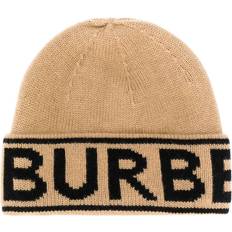 Burberry Beanies Burberry Logo Intarsia Cashmere Beanie - Archive Beige