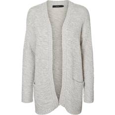 Loose Cardigans Vero Moda Long Knitted Cardigan - Grey/Light Grey Melange