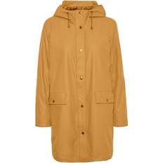 Vero Moda Asta Teddy Coated Rain Jacket - Yellow/Amber Gold