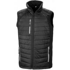 3XL - Unisex Vests Result Black Compass Padded Softshell Gilet Unisex - Black/Grey