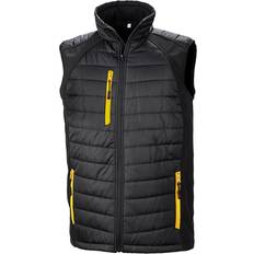 Result Black Compass Padded Softshell Gilet Unisex - Black/Yellow