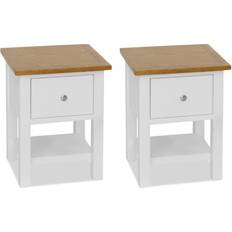 vidaXL Solid Oak Wood Bedside Table 30x36cm 2pcs