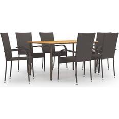 vidaXL 3072494 Patio Dining Set, 1 Table incl. 6 Chairs