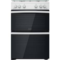 Gas cookers 60cm double oven with lid Indesit ID67G0MCW/UK White