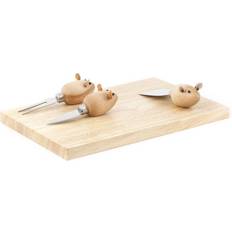 Beige Cheese Boards Kikkerland With 3 Mouse Knives Cheese Board