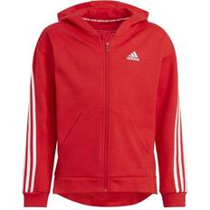 Adidas Kid's 3-Stripes Full-Zip Hoodie - Vivid Red/White (GT6889)