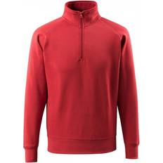 Mascot Crossover Sweatshirt with Half Zip - Red