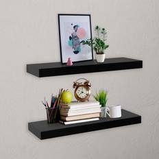 Black Wall Shelves vidaXL - Wall Shelf 40cm 2pcs