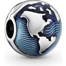 Pandora Blue Globe Clip Charm - Silver/Blue