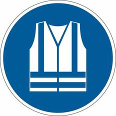 Blue Workplace Signs Durable Safety Marking "Use Safety Vest"