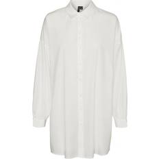 Vero Moda Bina Long Shirt - White/Snow White