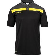 Uhlsport Offense 23 Polo Shirt - Black/Anthracite/Lime Yellow