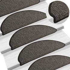 Polyester Stair Carpets vidaXL 326873 15-pack Grey 25x65cm