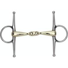 Shires Brass Alloy Full Cheek Snaffle with Lozenge