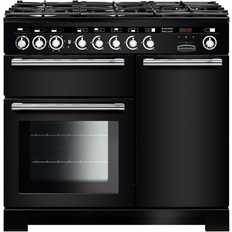 100cm - 4 Burners Gas Cookers Rangemaster EDL100DFFBL/C Encore Deluxe 100cm Dual Fuel Black