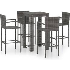 Black Outdoor Bar Sets Garden & Outdoor Furniture vidaXL 3064809 Outdoor Bar Set, 1 Table incl. 4 Chairs