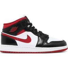 Nike Air Jordan 1 Mid GS - White/Gym Red/Black