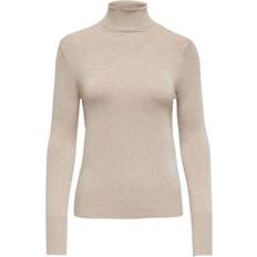 Only Venice Rollneck Knitted Pullover - White/Whitecap Gray