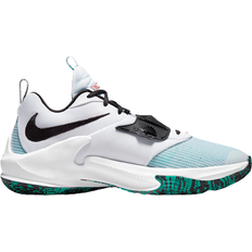 Synthetic Basketball Shoes Nike Zoom Freak 3 - White/Clear Emerald/Total Orange/Black