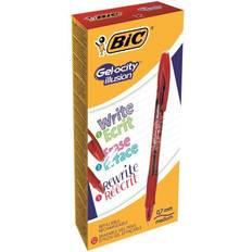 Bic Gel-ocity Illusion Erasable Gel Pen Red 0.7mm 12pcs