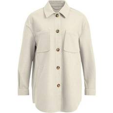 Vila Outerwear Vila Kimmi Oversize Shirt Jacket - Beige/Super Light Natural Melan