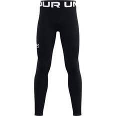 Under Armour Boy's ColdGear Leggings - Black/White (1366374-001)