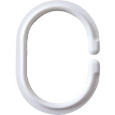 White Shower Curtain Hooks Ridder 49301 12-pack