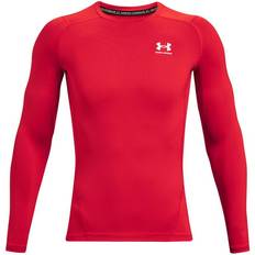 Red Base Layers Under Armour Men's Heatgear Long Sleeve Top - Red/White