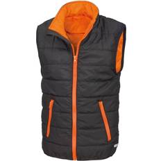 XL Padded Vests Children's Clothing Result Kid's Core Sleeveless Zip Up Bodywarmer - Black/Orange