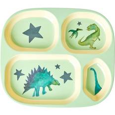 Rice Kids 4 Room Melamine Plate Dinosaurs Print