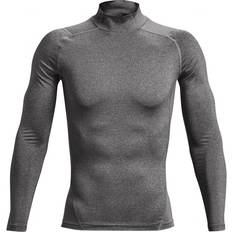 Men - Running Base Layer Tops Under Armour Heatgear Mock Long Sleeve Baselayer Men - Carbon Heather /Black