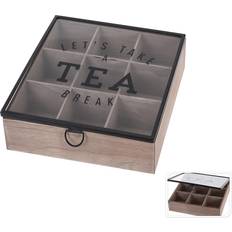 Glass Tea Caddies BigBuy Home Let's Take a Tea Break Tea Caddy