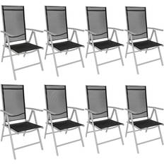 Grey Patio Chairs tectake Folding Chair in Aluminum 8-pack Garden Dining Chair