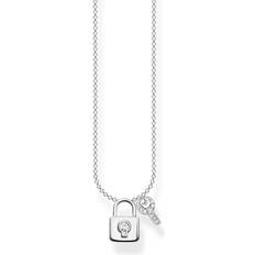 Thomas Sabo Lock with Key Necklace - Silver/Transparent