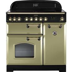 Timer Ceramic Cookers Rangemaster CDL90ECOG/B Classic Deluxe 90cm Electric Ceramic Green