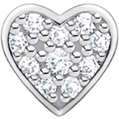 Thomas Sabo Charm Club Individual Heart Pavé Pin Earring - Silver/Transparent