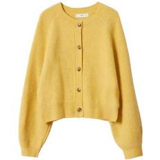 Mango Button Knit Cardigan - Mustard