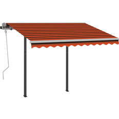 Iron Awnings vidaXL Manual Retractable Awning with Posts 300x250cm