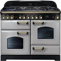 110cm - Silver Gas Cookers Rangemaster Classic Deluxe 110 Dual Fuel CDL110DFFRP/B Silver