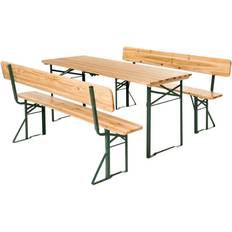 Garden & Outdoor Furniture tectake Table and Bench Set with Backrest