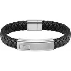 Black - Men Bracelets HUGO BOSS Lander Bracelet - Black/Silver