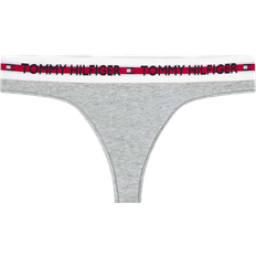 Tommy Hilfiger Logo Organic Cotton Blend Thong - Mid Grey Heather