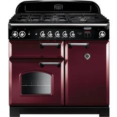 100cm - Catalytic Induction Cookers Rangemaster Classic CLA100DFFCY/C 100cm Dual Fuel Red, Chrome