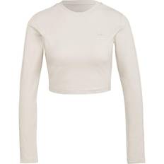 Adidas Women Loungewear Cropped Long Sleeve T-shirt - Wonder White