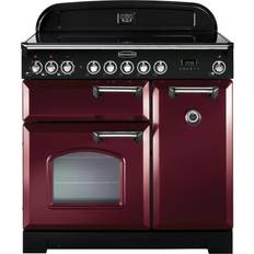 Timer Ceramic Cookers Rangemaster CDL90ECCY/C Classic Deluxe 90cm Electric Ceramic Cranberry Red