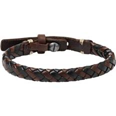 Fossil Braided Bracelet - Black/Brown/Silver