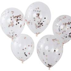 Ginger Ray Latex Ballons Confetti Rose Gold 5-pack