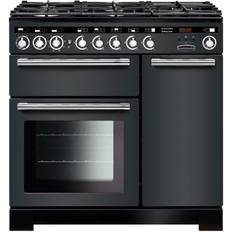 90cm - Gas Ovens Gas Cookers Rangemaster Encore Deluxe EDL90DFFSL/C 90cm Dual Fuel Grey