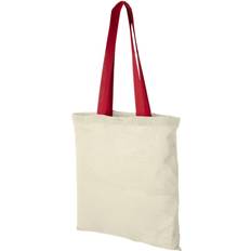 Solid Colours Fabric Tote Bags Bullet Nevada Cotton Tote - Natural/Red